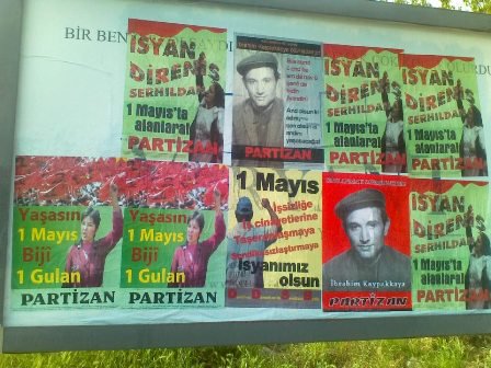 izmir kaypakkaya ve partizan afisleri ile renklendi