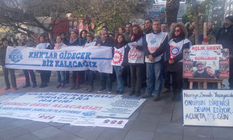 keskli emekciler eylemde